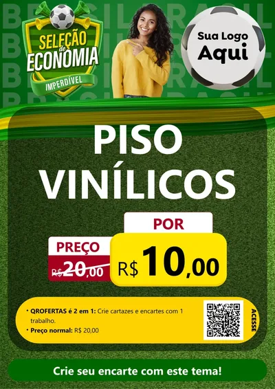 Modelo de Cartaz para Cartaz A4 Vertical com o tema Seleção de Economia - Copa para Material para Construção