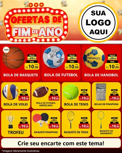 Modelo de Rede Social para Feed Instagram com o tema Ofertas de Fim de Ano para Artigos Esportivos