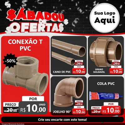 Modelo de Rede Social para Feed Facebook com o tema Sabadou de Ofertas para Tubos e conexões