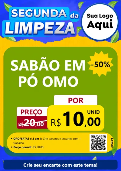 Modelo de Cartaz para Cartaz A4 Vertical com o tema Segunda da Limpeza para Produtos de Limpeza