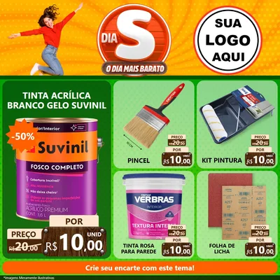 Modelo de Rede Social para Feed Facebook com o tema Dia S - O Dia Mais Barato para Tintas e Ferramentas
