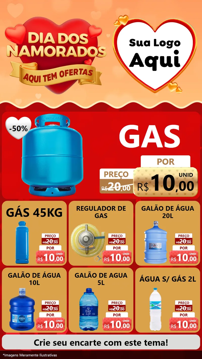 Modelo de Rede Social para Stories com o tema Dia dos Namorados - Aqui Tem Ofertas para Água e gás