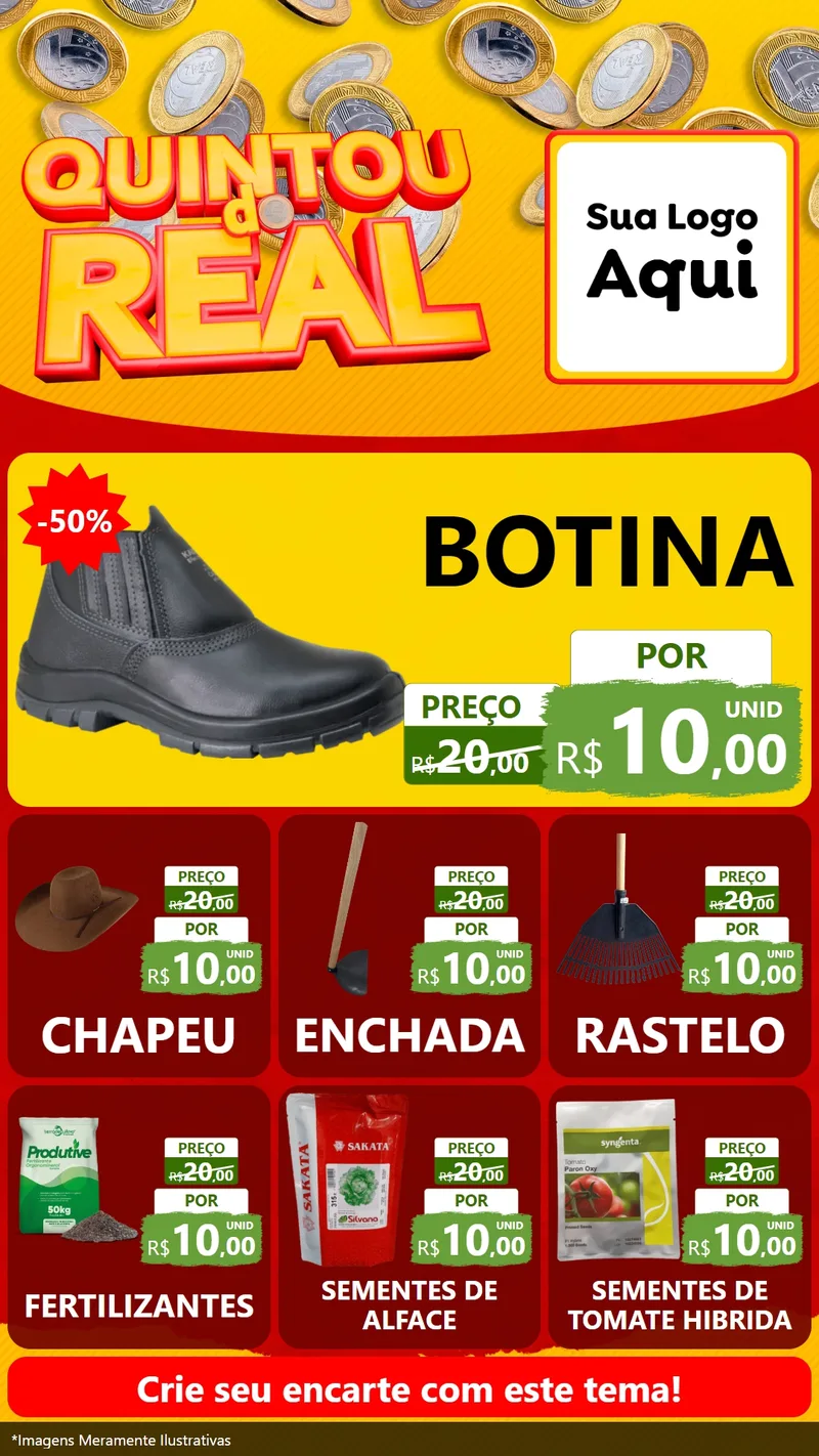 Modelo de Rede Social para Stories com o tema Quintou do Real para Agropecuária