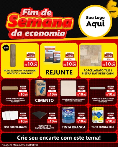 Modelo de Rede Social para Feed Instagram com o tema Fim de Semana da Economia para Pisos e revestimentos