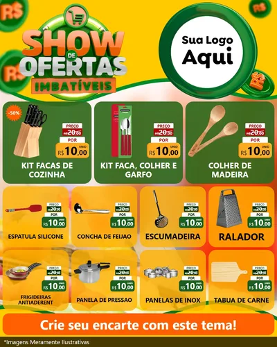 Modelo de Rede Social para Feed Instagram com o tema Show de Ofertas Imbatíveis para Utilidades Domésticas