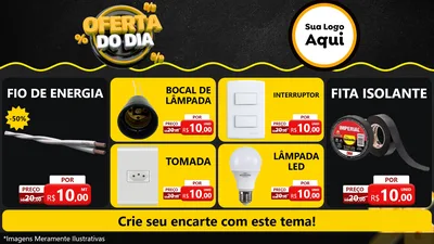 Modelo de TV para TV Horizontal com o tema Oferta Do Dia para Materiais Elétricos