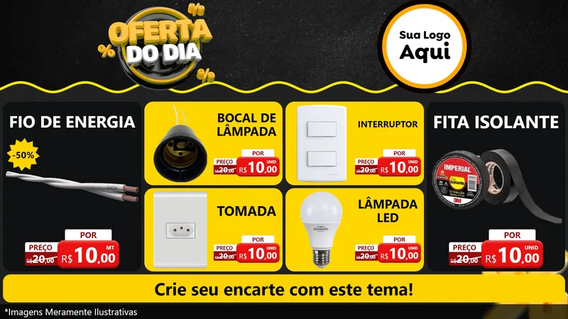 Modelo de TV para TV Horizontal com o tema Oferta Do Dia para Materiais Elétricos