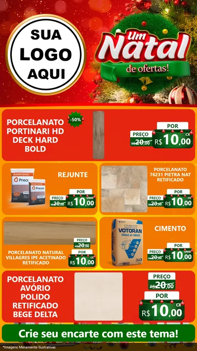 Modelo de TV para TV Vertical com o tema Um Natal de Ofertas para Pisos e revestimentos