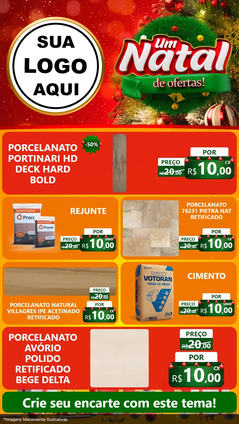 Modelo de TV para TV Vertical com o tema Um Natal de Ofertas para Pisos e revestimentos
