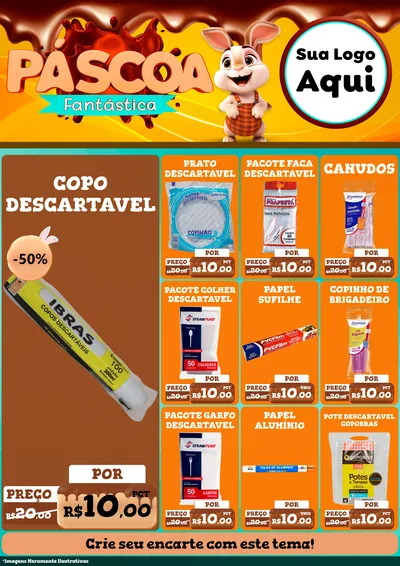 Modelo de Encarte para Encarte A4 Vertical com o tema Páscoa Fantástica para Embalagens