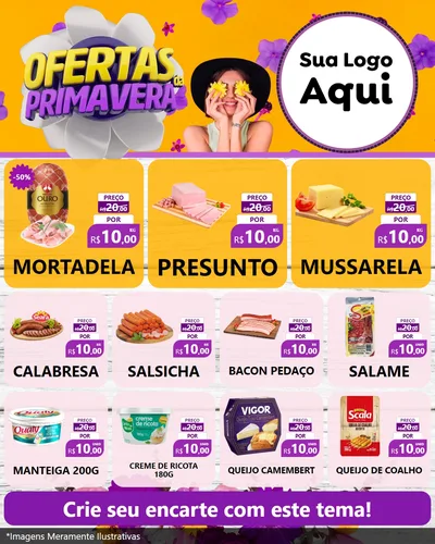 Modelo de Rede Social para Feed Instagram com o tema Ofertas Da Primavera para Frios e Laticínios
