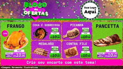 Modelo de TV para TV Horizontal com o tema Bloco de Ofertas para Assados