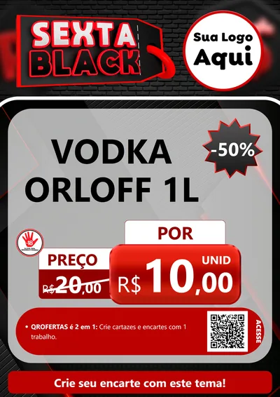 Modelo de Cartaz para Cartaz A4 Vertical com o tema Sexta Black para Distribuidora de bebidas