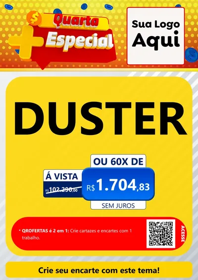 Modelo de Cartaz para Cartaz A4 Vertical com o tema Quarta Mais Especial para Concessionaria de Carros
