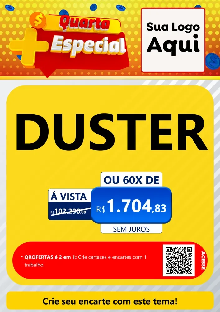 Modelo de Cartaz para Cartaz A4 Vertical com o tema Quarta Mais Especial para Concessionaria de Carros