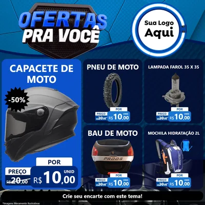 Modelo de Rede Social para Feed Facebook com o tema Ofertas Para Você - Auto e Motopeças para Moto peças