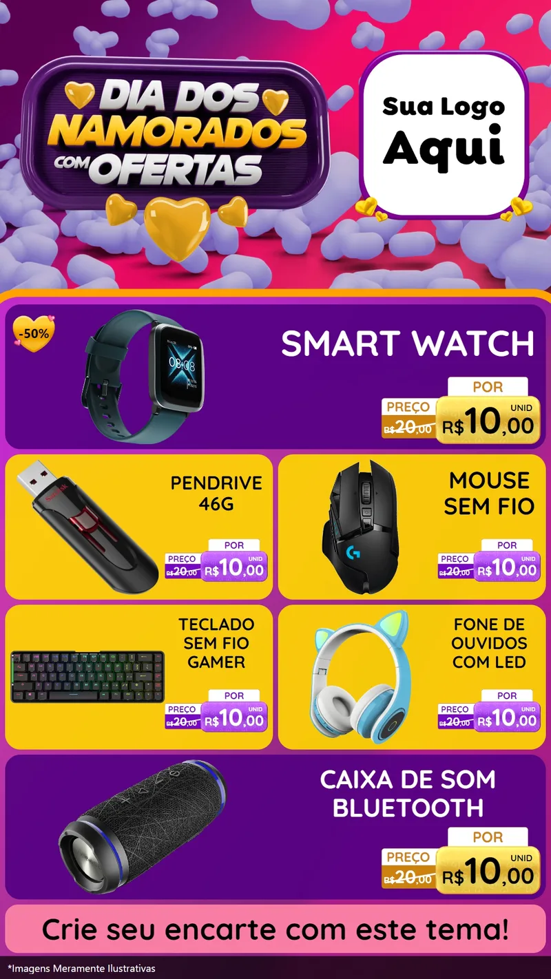 Modelo de TV para TV Vertical com o tema Dia Dos Namorados Com Ofertas para Informática