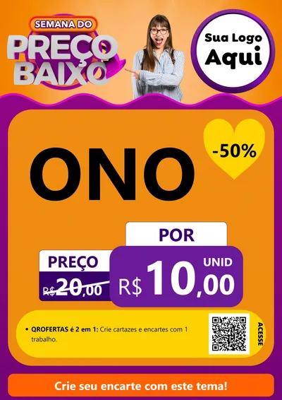 Modelo de Cartaz para Cartaz A4 Vertical com o tema Semana do Preço Baixo para Óticas