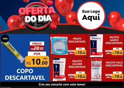 Modelo de Encarte para Encarte A4 Horizontal com o tema Oferta do Dia para Embalagens