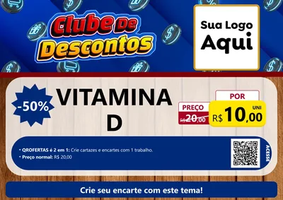 Modelo de Cartaz para Cartaz A4 Horizontal com o tema Clube de Descontos para Farmácia
