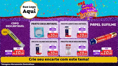 Modelo de TV para TV Horizontal com o tema Pré Carnaval de Ofertas para Embalagens
