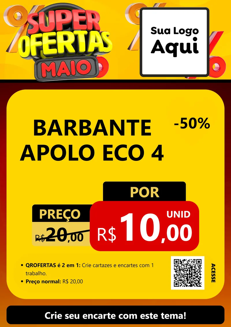 Modelo de Cartaz para Cartaz A4 Vertical com o tema Super Ofertas Maio para Armarinho e Aviamentos