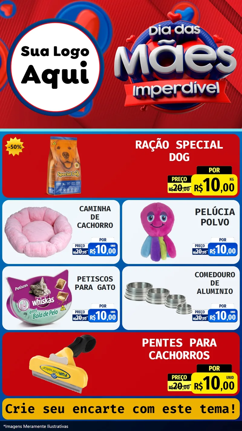 Modelo de TV para TV Vertical com o tema Dia Das Mães Imperdível para Pet Shop
