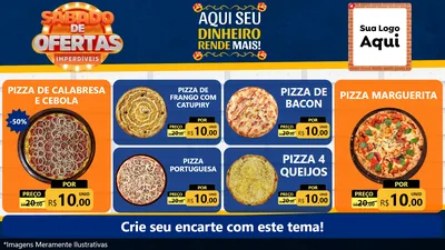 Modelo de TV para TV Horizontal com o tema Sábado de Ofertas Imperdíveis para Pizzaria