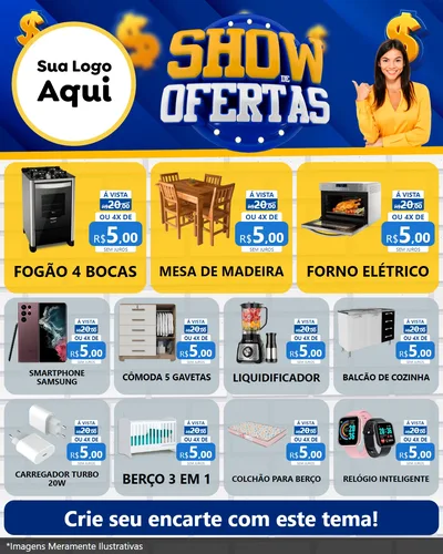 Modelo de Rede Social para Feed Instagram com o tema Show de Ofertas para Móveis e Eletro