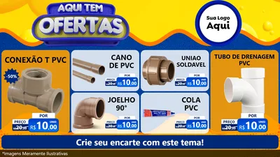 Modelo de TV para TV Horizontal com o tema Aqui Tem Ofertas para Tubos e conexões