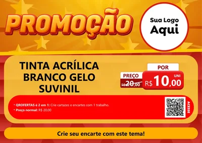 Modelo de Cartaz para Cartaz A4 Horizontal com o tema Promoção para Tintas e Ferramentas