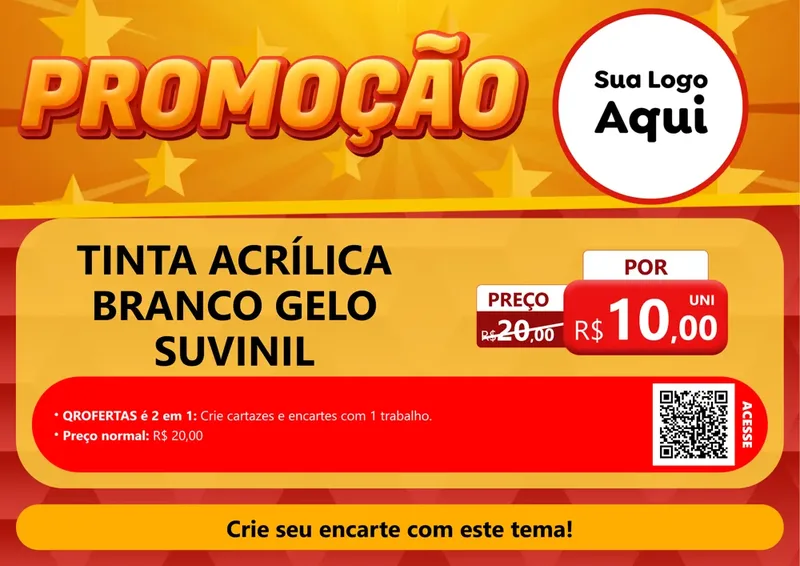 Modelo de Cartaz para Cartaz A4 Horizontal com o tema Promoção para Tintas e Ferramentas