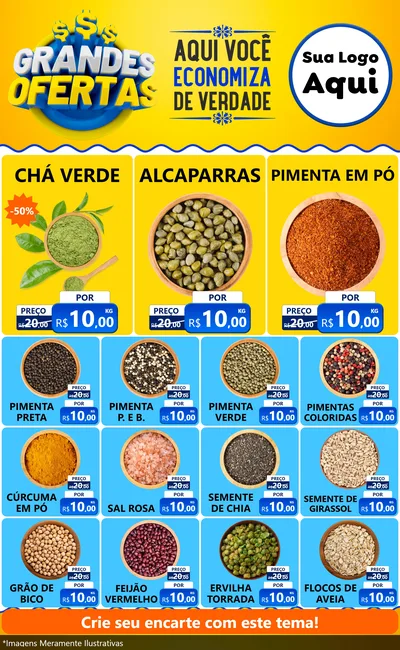 Modelo de Encarte para Encarte Grande com o tema Grandes Ofertas para Produtos Naturais
