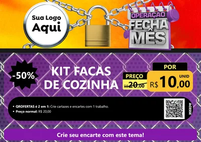 Modelo de Cartaz para Cartaz A4 Horizontal com o tema Operação Fecha Mês para Utilidades Domésticas