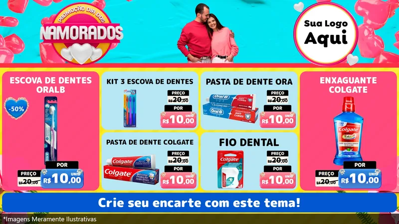 Modelo de TV para TV Horizontal com o tema Promoção Dia dos Namorados para Higiene Pessoal