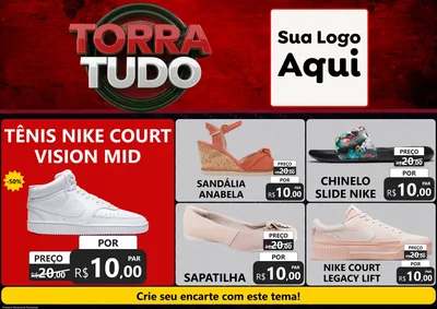 Modelo de Encarte para Encarte A4 Horizontal com o tema Torra Tudo para Calçados