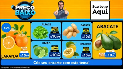 Modelo de TV para TV Horizontal com o tema Preço Baixo para Hortifrúti