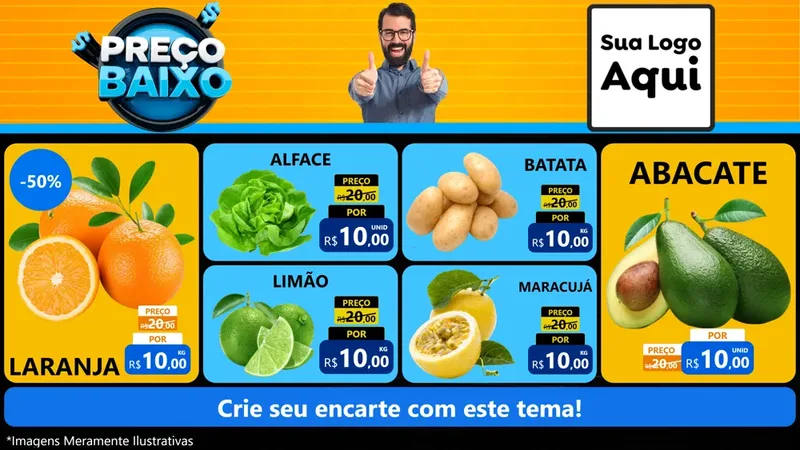 Modelo de TV para TV Horizontal com o tema Preço Baixo para Hortifrúti