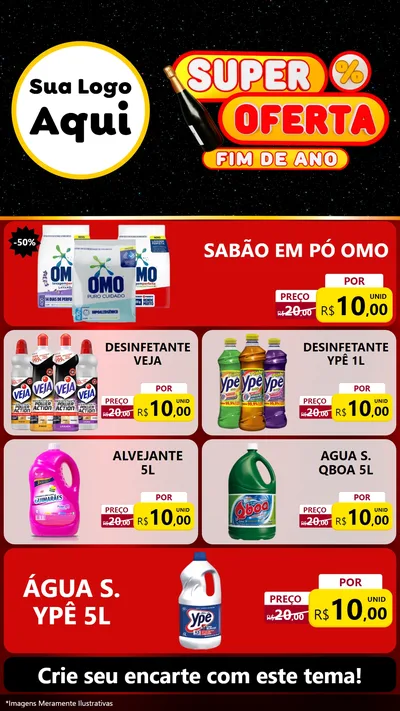 Modelo de TV para TV Vertical com o tema Super Oferta Fim de Ano para Produtos de Limpeza