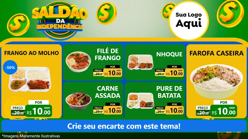 Modelo de TV para TV Horizontal com o tema Saldão da Indepêndencia para Restaurante