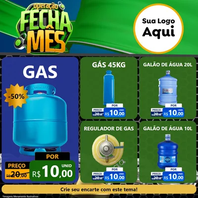 Modelo de Rede Social para Feed Facebook com o tema Operação Fecha Mês para Água e gás