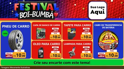 Modelo de TV para TV Horizontal com o tema Festival Boi-Bumbá para Auto peças