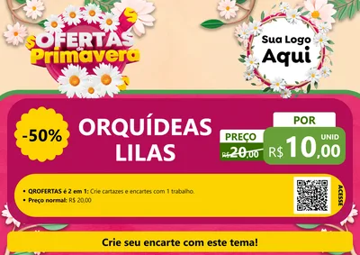 Modelo de Cartaz para Cartaz A4 Horizontal com o tema Ofertas de Primavera para Floricultura e jardim