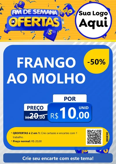 Modelo de Cartaz para Cartaz A4 Vertical com o tema Fim de Semana de Ofertas para Restaurante