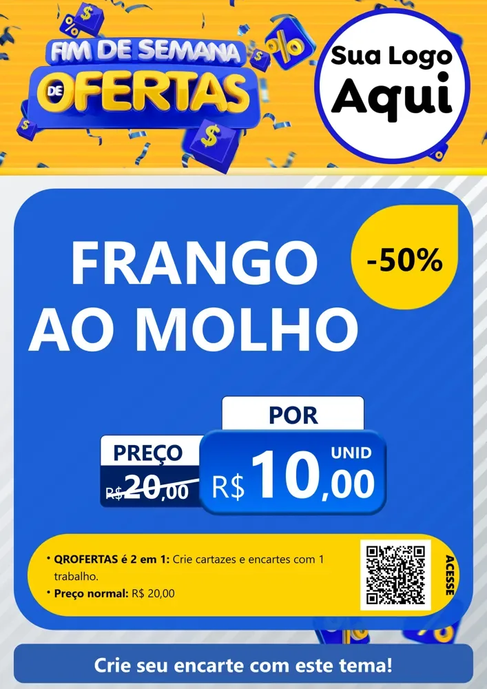 Modelo de Cartaz para Cartaz A4 Vertical com o tema Fim de Semana de Ofertas para Restaurante