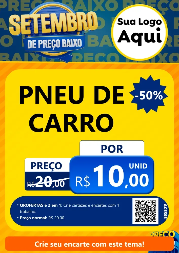 Modelo de Cartaz para Cartaz A4 Vertical com o tema Setembro De Preço Baixo para Auto peças