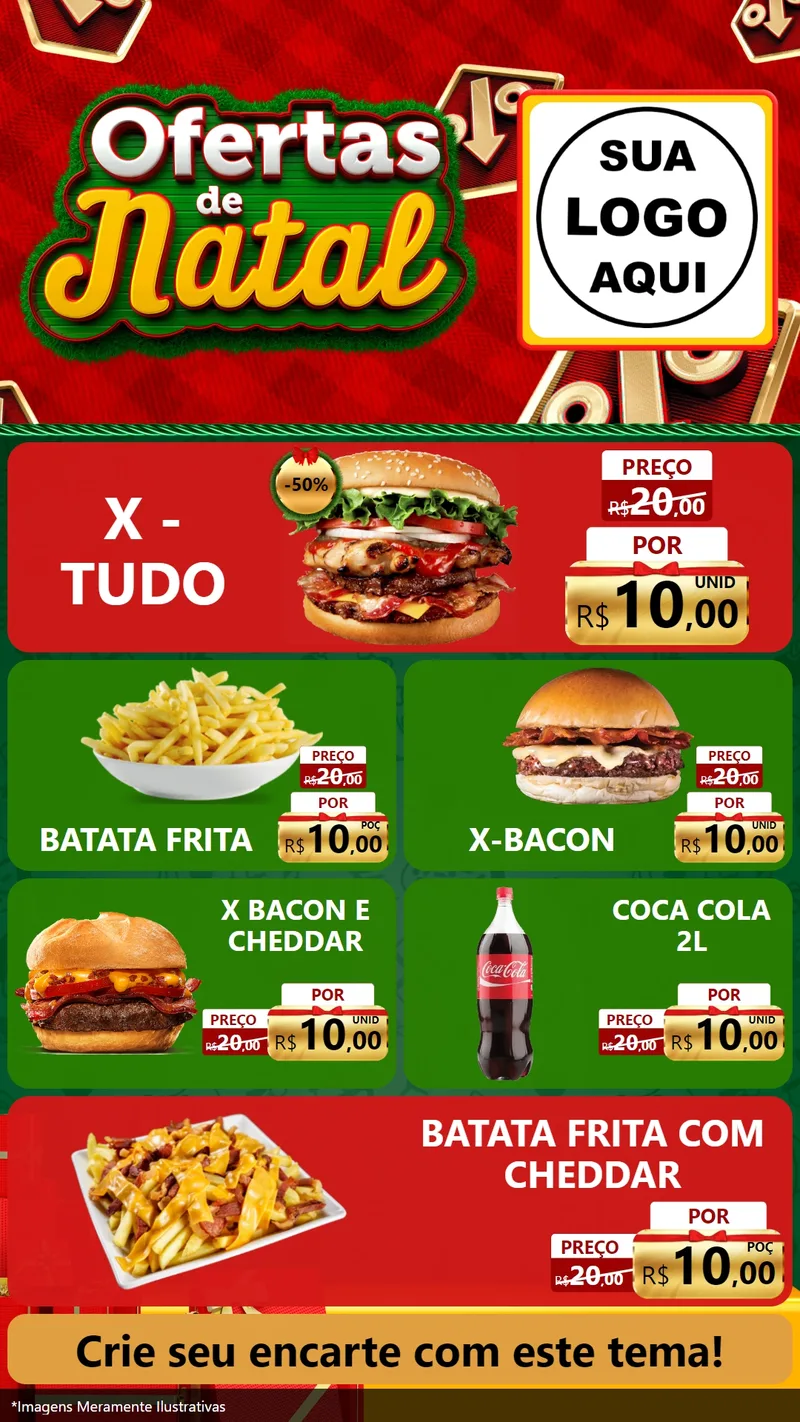Modelo de TV para TV Vertical com o tema Ofertas de Natal para Hamburgueria