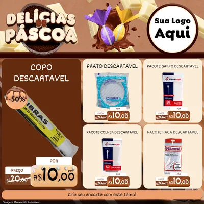 Modelo de Rede Social para Feed Facebook com o tema Delícias de Páscoa para Embalagens