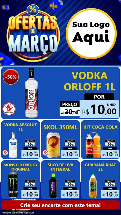 Modelo de Rede Social para Stories com o tema Ofertas de Março para Distribuidora de bebidas