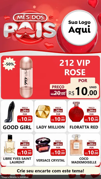 Modelo de Rede Social para Stories com o tema Mês dos Pais para Perfumes